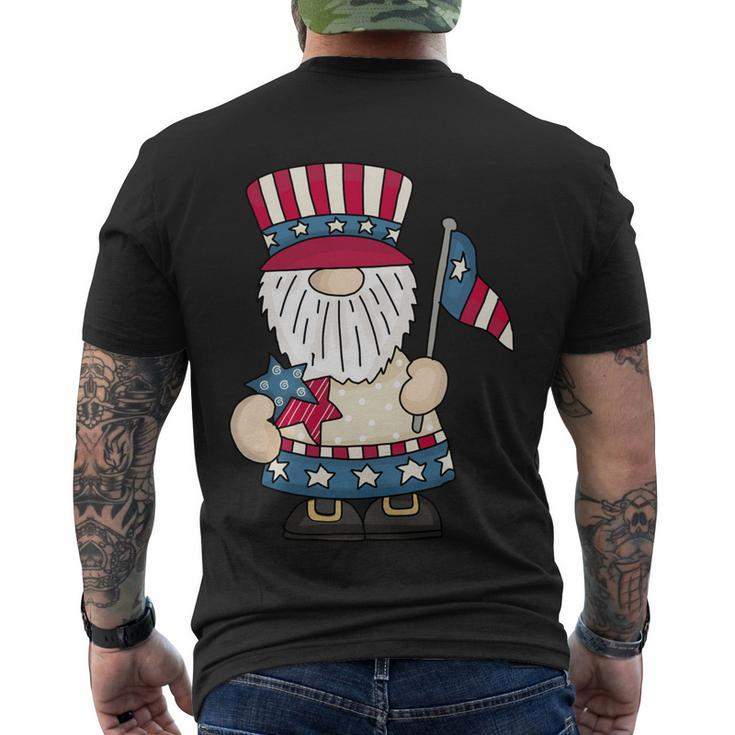 4Th Of July Gnomes Patriotic American Flag Cute Gnome Women Gift Men's Crewneck Short Sleeve Back Print T-shirt