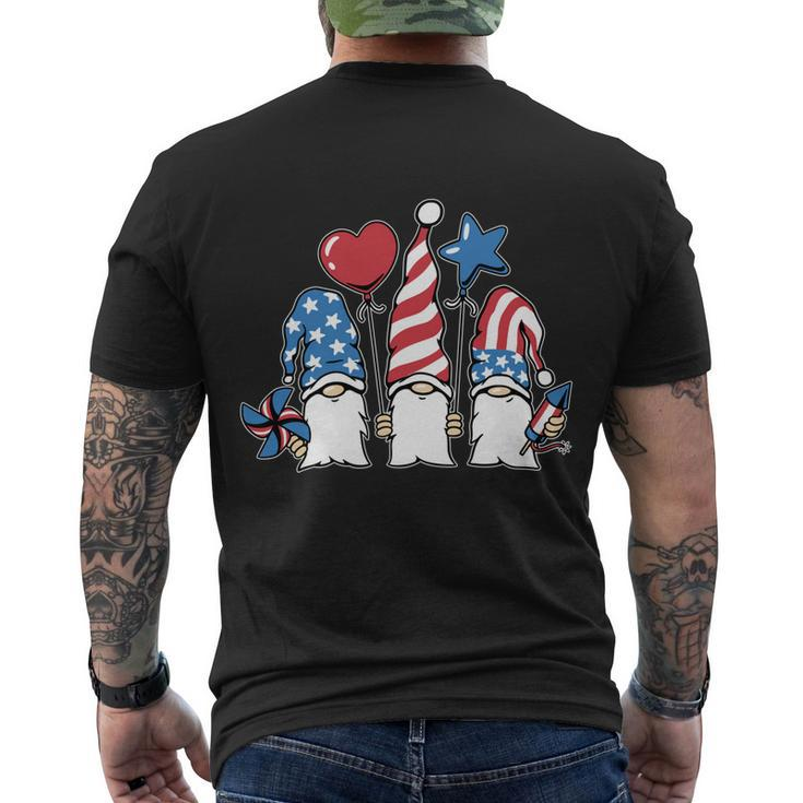 4Th Of July Gnomes Shirts Women Outfits For Men Patriotic Men's Crewneck Short Sleeve Back Print T-shirt
