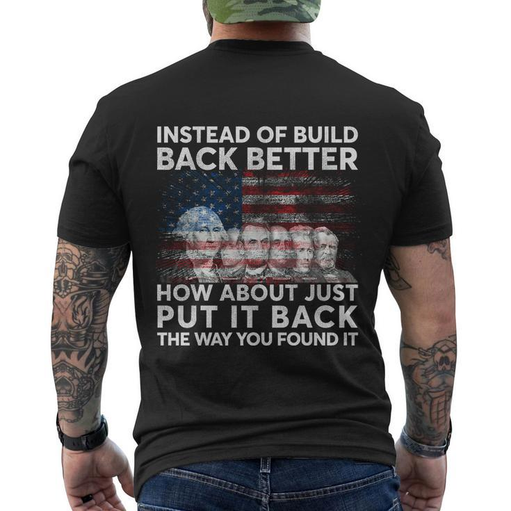 4Th Of July Instead Of Build Back Better How About Just Put It Back Men's Crewneck Short Sleeve Back Print T-shirt