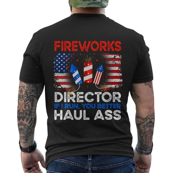 4Th Of July Men Fireworks Director If I Run You Run Funny Men's Crewneck Short Sleeve Back Print T-shirt