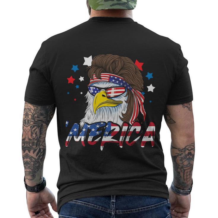 4Th Of July Merica Eagle Mullet Usa American Flag Gift Men's Crewneck Short Sleeve Back Print T-shirt