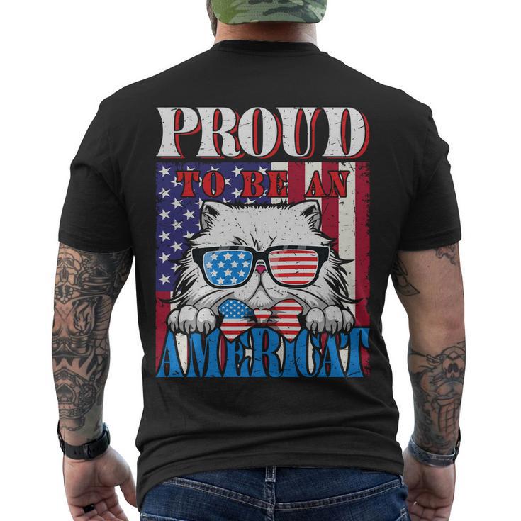 4Th Of July Proud To Be An American Cat Lover Men's Crewneck Short Sleeve Back Print T-shirt