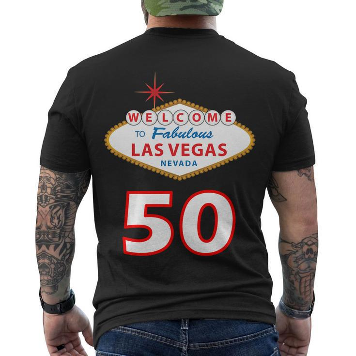 50 Years Old In Vegas - 50Th Birthday Tshirt Men's Crewneck Short Sleeve Back Print T-shirt