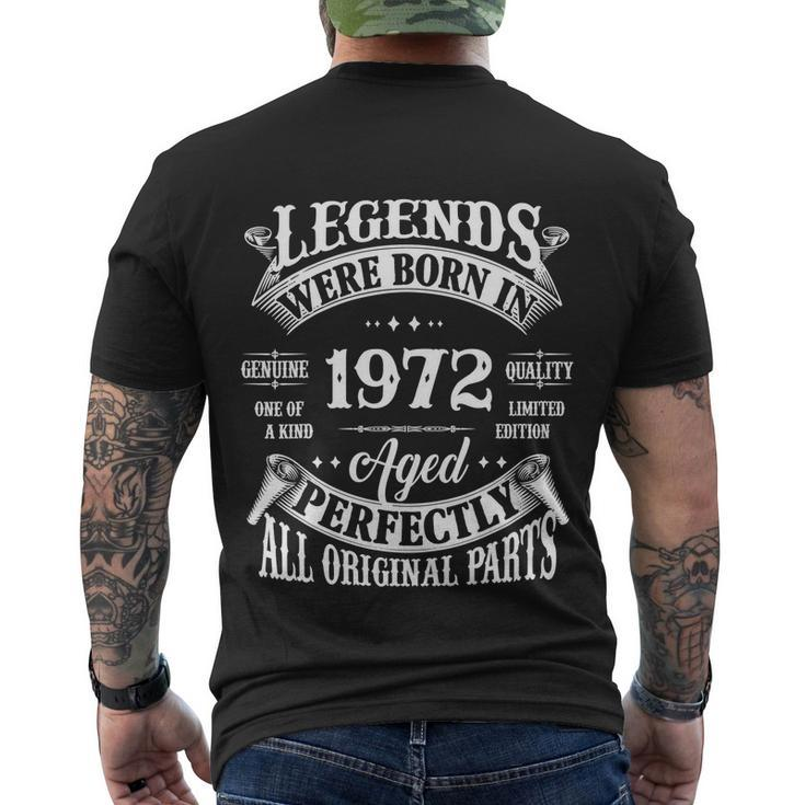50Th Birthday Vintage Legends Born In 1972 50 Years Old Men's T-shirt Back Print