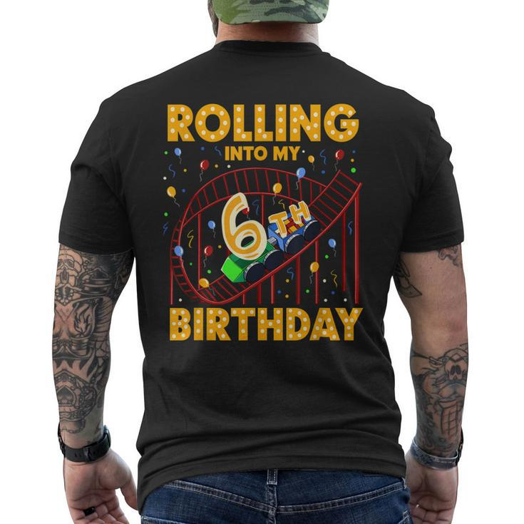 6Th Birthday Rollercoaster Amusement Park Boys Girl Birthday Men's T-shirt Back Print