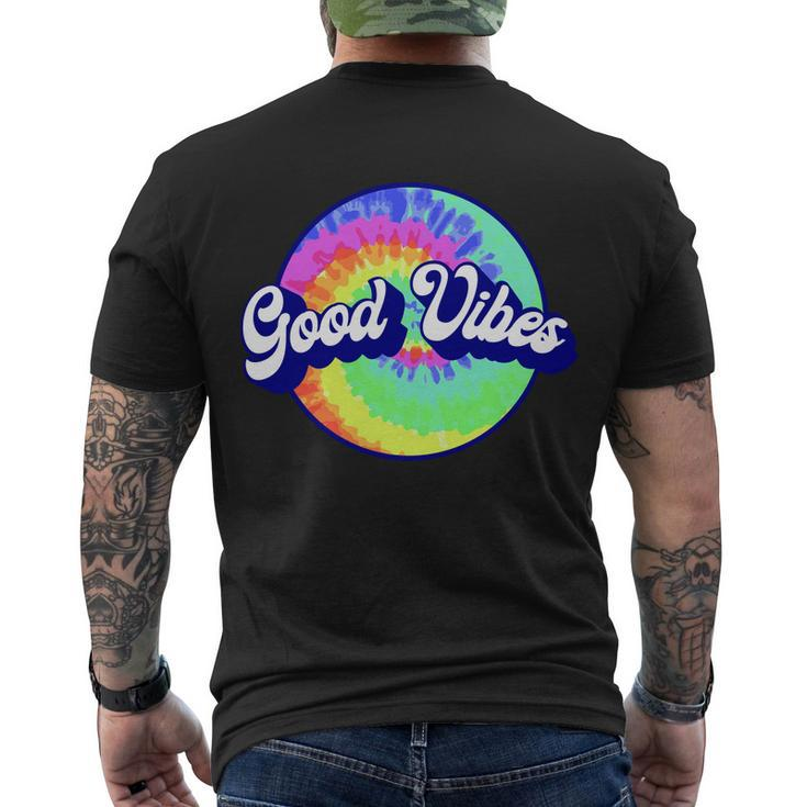 70S Retro Groovy Hippie Good Vibes Men's Crewneck Short Sleeve Back Print T-shirt