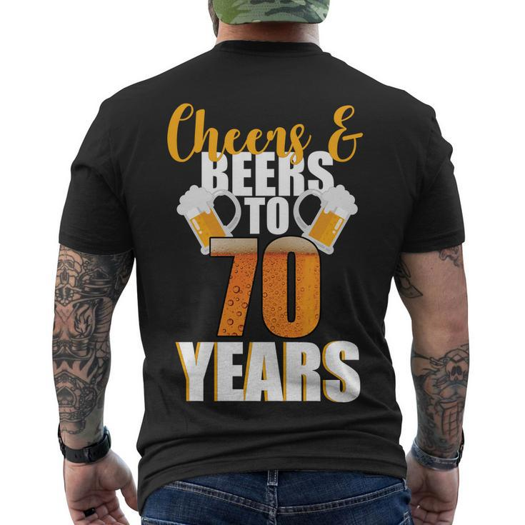 70Th Birthday Cheers & Beers To 70 Years Tshirt Men's Crewneck Short Sleeve Back Print T-shirt