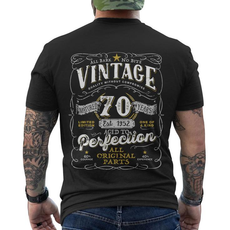 70Th Birthday Vintage 1952 Birthday For Women Funny Men 70 Years Old Men's Crewneck Short Sleeve Back Print T-shirt