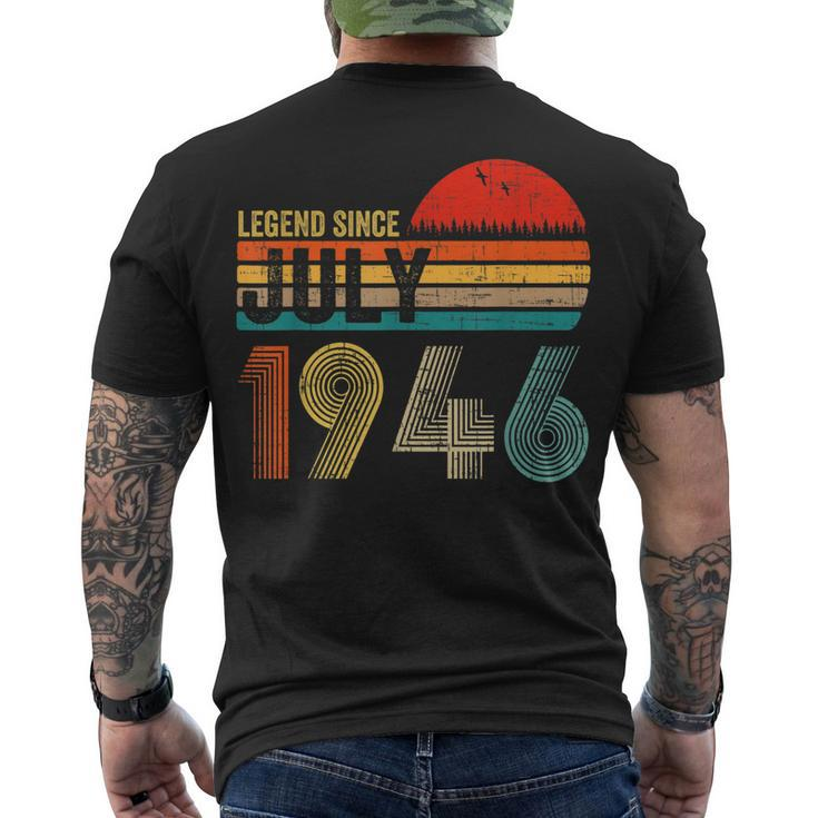 76 Years Old Retro Birthday Legend Since July 1946 Men's T-shirt Back Print