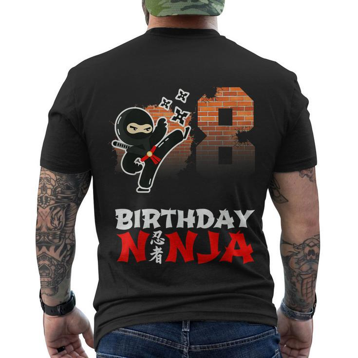 8 Year Old Ninja Birthday Party Eight Birthday Ninja Party Men's T-shirt Back Print
