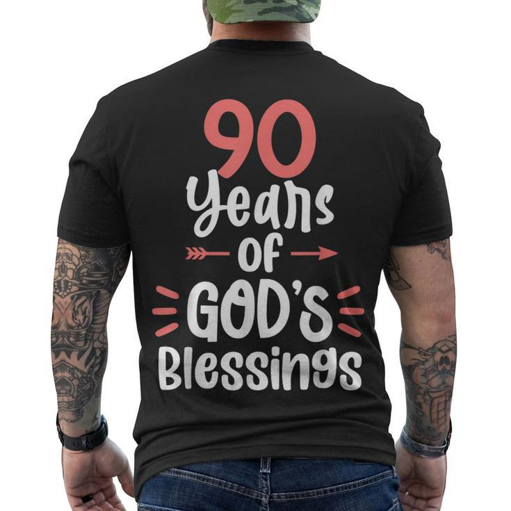 90 Years Of Gods Blessings 90 Year Old Happy 90Th Birthday Men's T-shirt Back Print