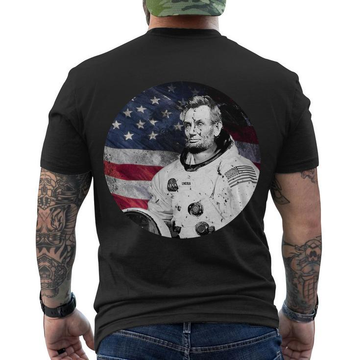 Abe Lincoln Astronaut Men's Crewneck Short Sleeve Back Print T-shirt