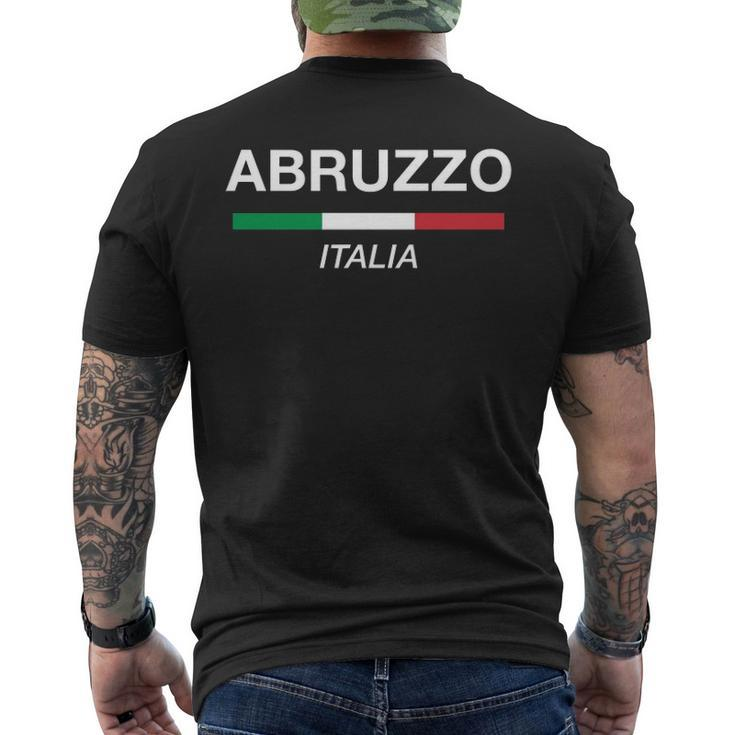 Abruzzo Italian Name Italy Flag Italia Family Surname Men's Back Print T-shirt