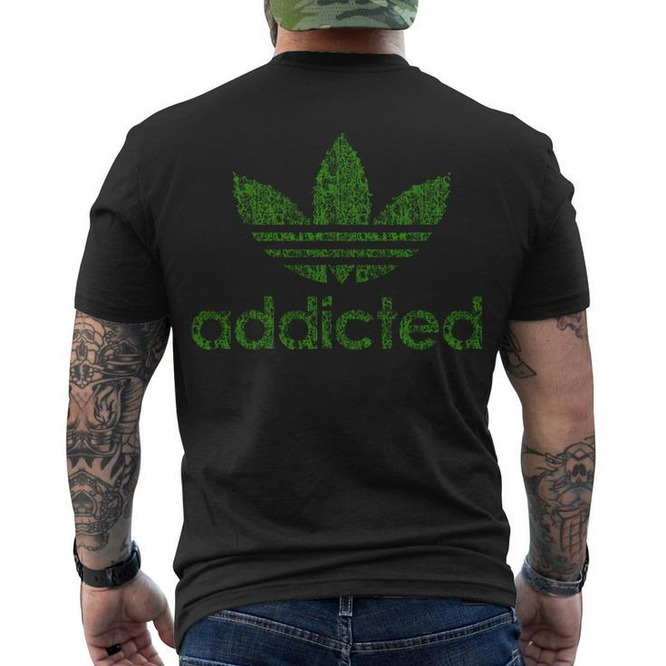 Addicted Weed Logo Men's Crewneck Short Sleeve Back Print T-shirt
