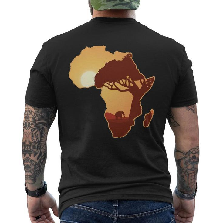 Africa Elephant Map African Safari Men's Back Print T-shirt