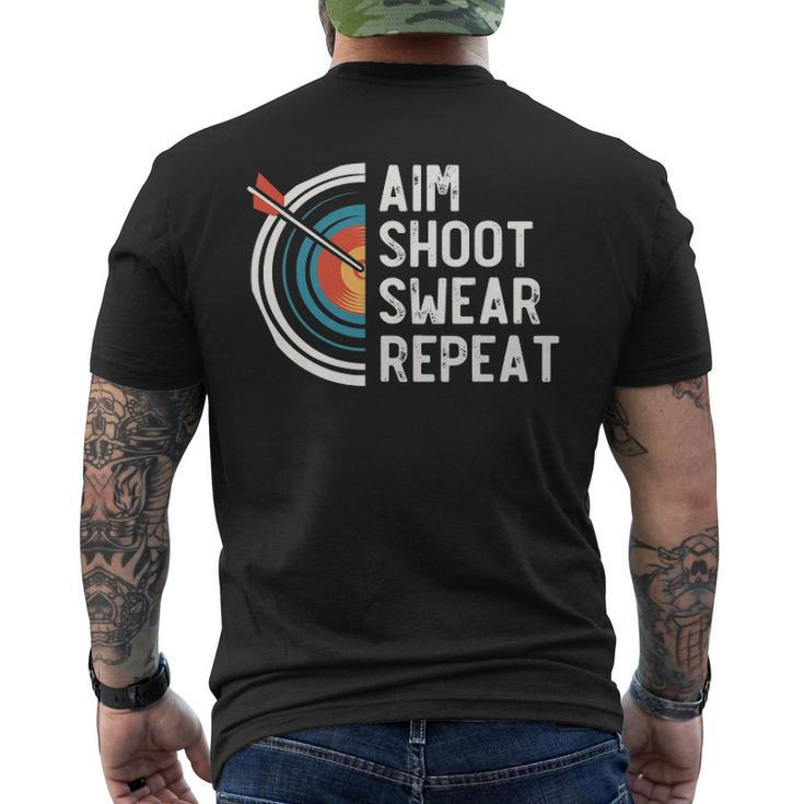 Aim Shoot Swear Repeat &8211 Archery Men's Back Print T-shirt