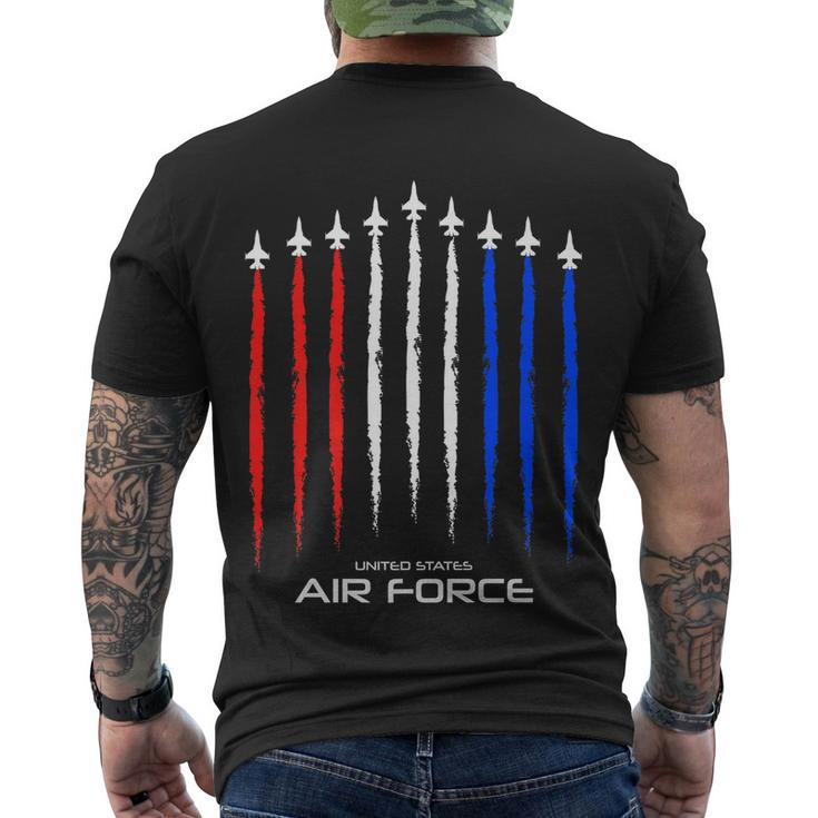 Air Force Us Veterans 4Th Of July Great Gift American Flag Meaningful Gift Men's Crewneck Short Sleeve Back Print T-shirt