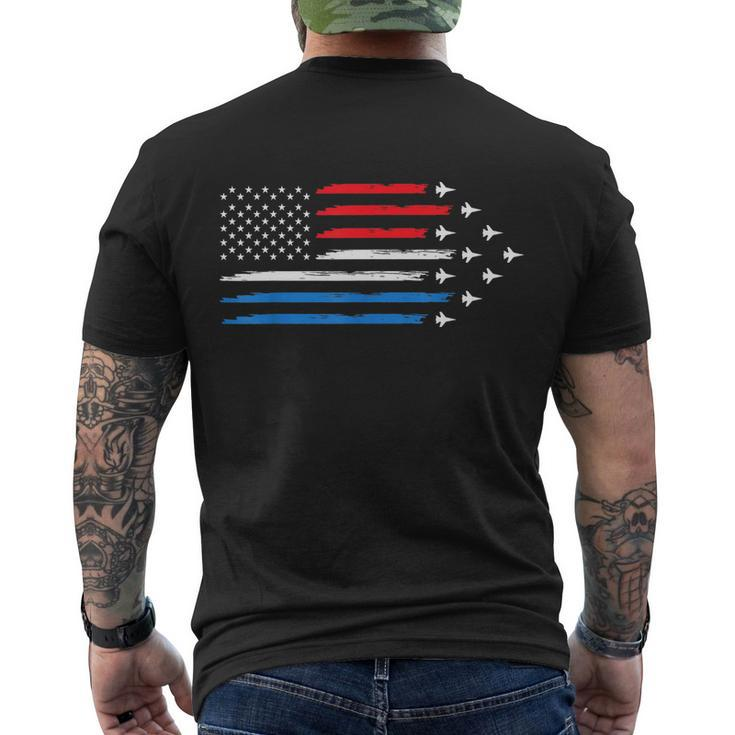 Air Force Us Veterans 4Th Of July Shirt American Flag Men's Crewneck Short Sleeve Back Print T-shirt