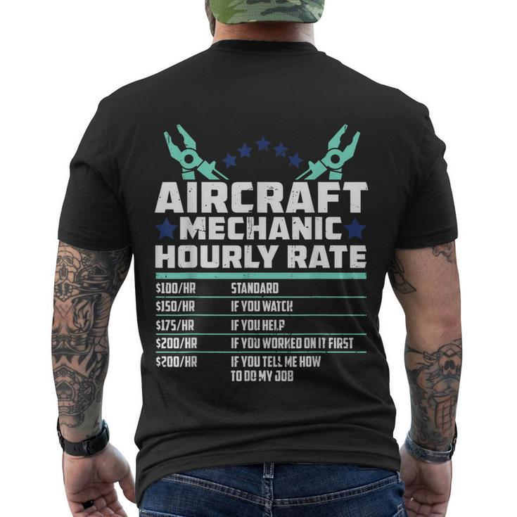 Aircraft Technician Hourly Rate Airplane Plane Mechanic Men's Crewneck Short Sleeve Back Print T-shirt