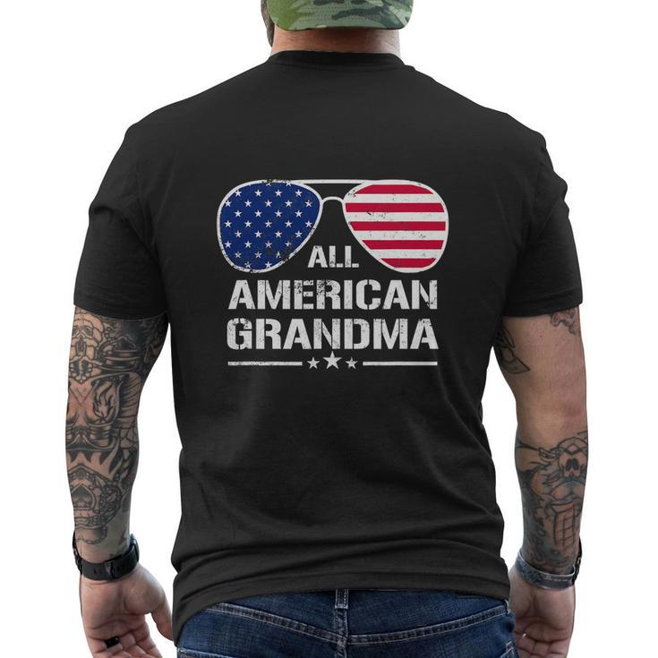 All American Grandma American Flag Patriotic V2 Men's Crewneck Short Sleeve Back Print T-shirt