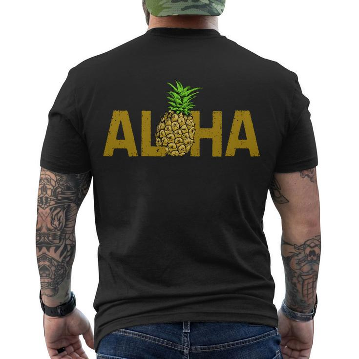 Aloha Summer Pineapple Men's Crewneck Short Sleeve Back Print T-shirt