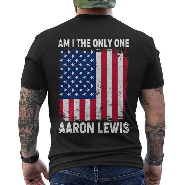 Am I The Only One Aaron Lewis Distressed Usa American Flag Men's Crewneck Short Sleeve Back Print T-shirt