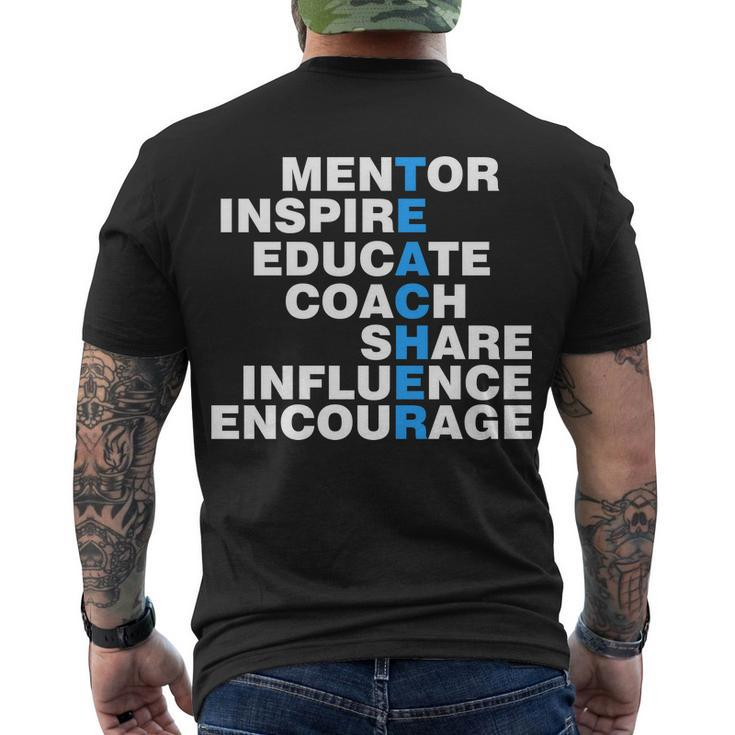 Amazing Teacher Mentor Tshirt Men's Crewneck Short Sleeve Back Print T-shirt