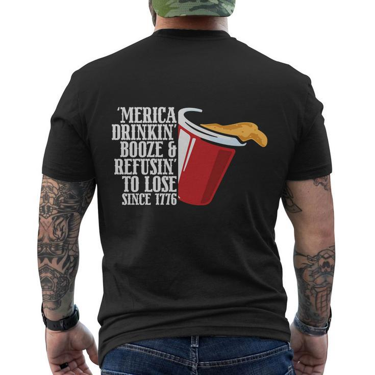 America Drinking Booze Refusing To Lose Since 1776 Plus Size Shirt For Men Women Men's Crewneck Short Sleeve Back Print T-shirt