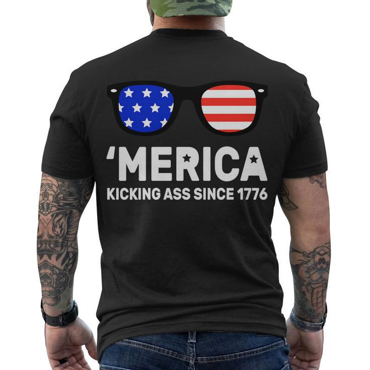 America Kicking Ass Since 1776 Tshirt Men's Crewneck Short Sleeve Back Print T-shirt