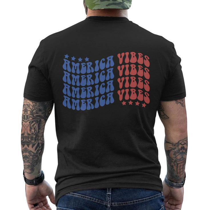 America Vibes 4Th Of July Men's Crewneck Short Sleeve Back Print T-shirt
