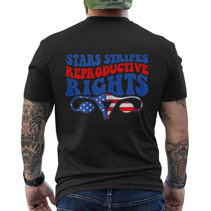 American 4Th Of July Stars Stripes Reproductive Rights Men's Crewneck Short Sleeve Back Print T-shirt