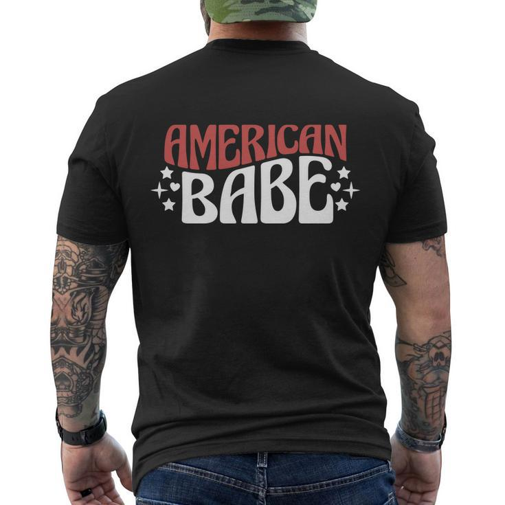 American Babe White 4Th Of July Men's Crewneck Short Sleeve Back Print T-shirt