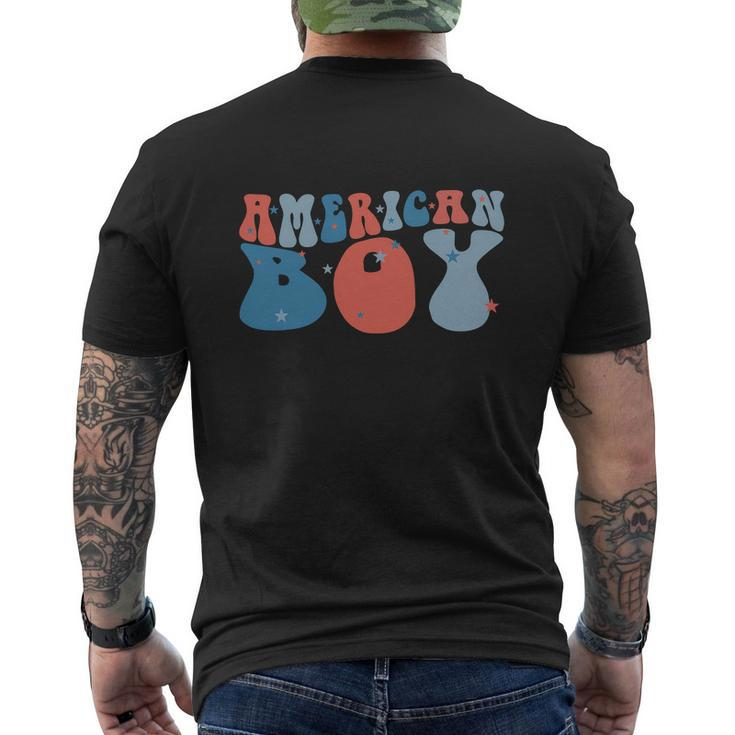 American Boy 4Th Of July Independence Day Men's Crewneck Short Sleeve Back Print T-shirt