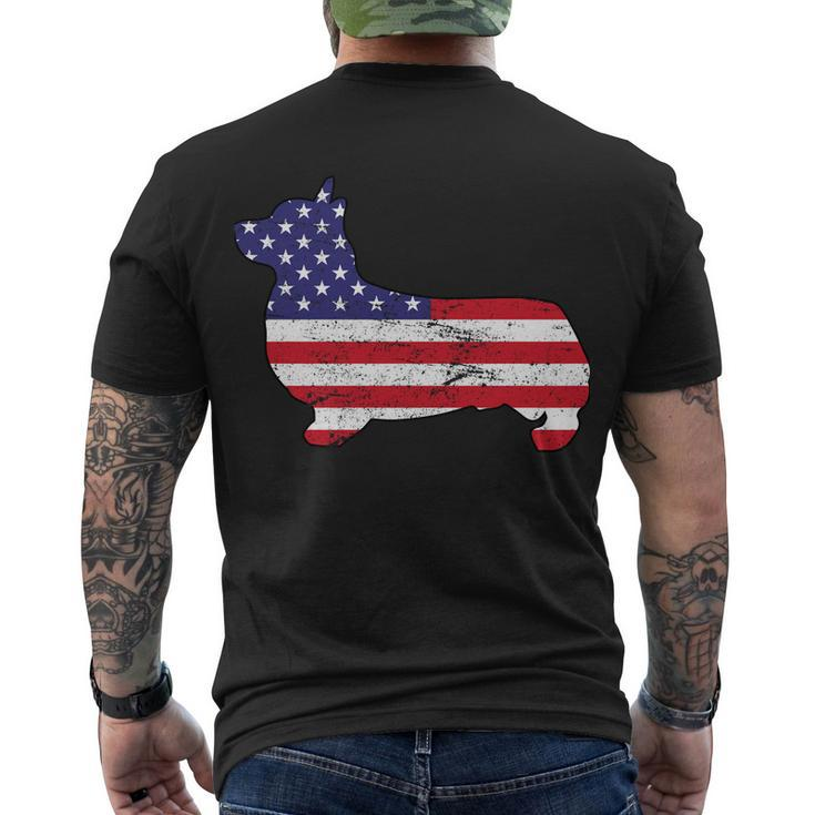 American Corgi Tshirt Men's Crewneck Short Sleeve Back Print T-shirt