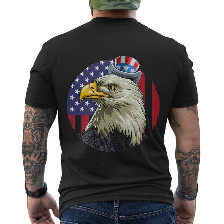 American Flag Bald Eagle 4Th Of July Uncle Sam Usa Men's Crewneck Short Sleeve Back Print T-shirt