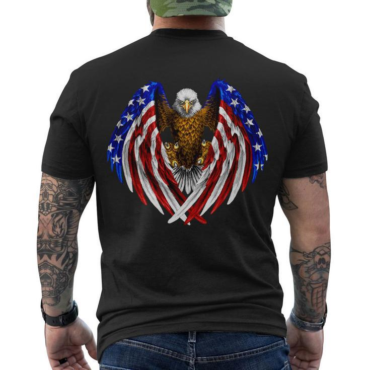 American Flag Eagle Tshirt V2 Men's Crewneck Short Sleeve Back Print T-shirt