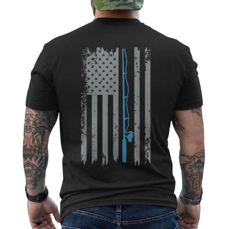 American Flag Fishing Shirt Vintage Fishing Tshirt Men's Crewneck Short Sleeve Back Print T-shirt