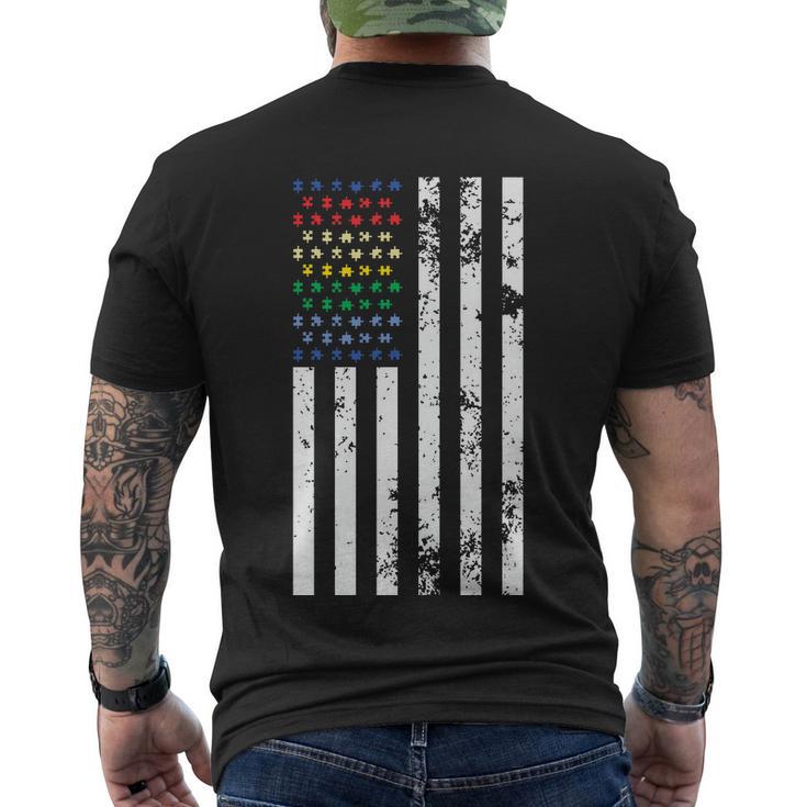 American Flag Lgbt Gay Pride Lesbian Bisexual Ally Quote Men's Crewneck Short Sleeve Back Print T-shirt