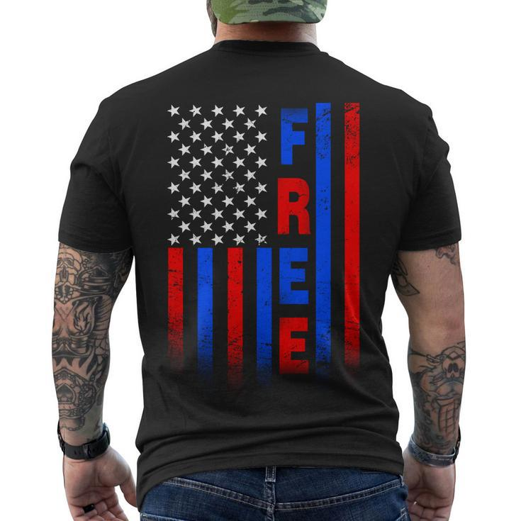 American Pride Freedom Flag Tshirt Men's Crewneck Short Sleeve Back Print T-shirt