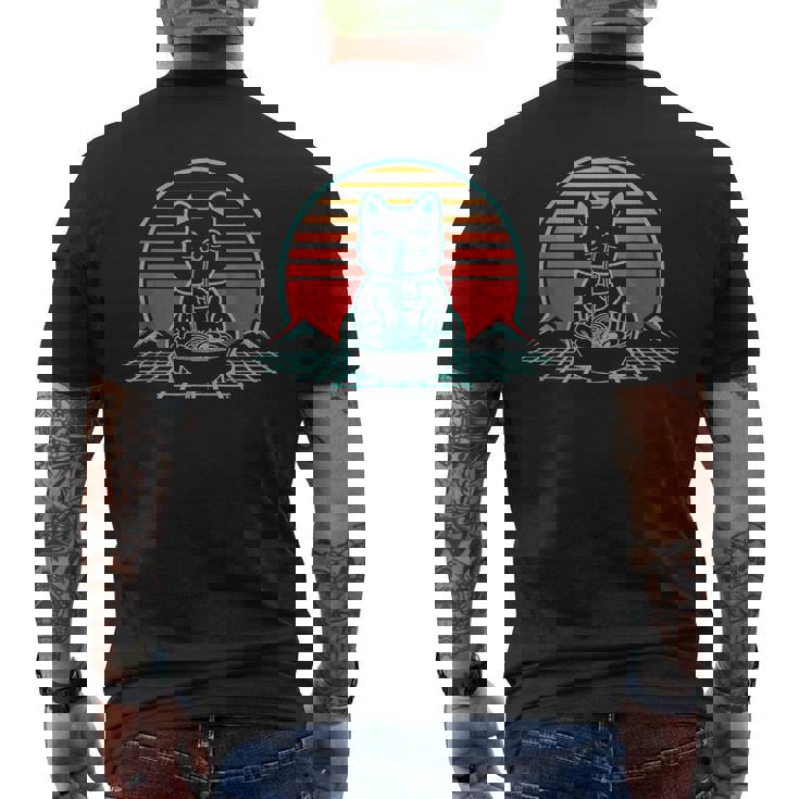 Anime Ramen Cat Retro Japanese Noodles Aesthetic Kawaii V2 Men's T-shirt Back Print Anime Ramen Cat Retro Japanese Noodles Aesthetic Kawaii V2 Men's T-shirt Back Print