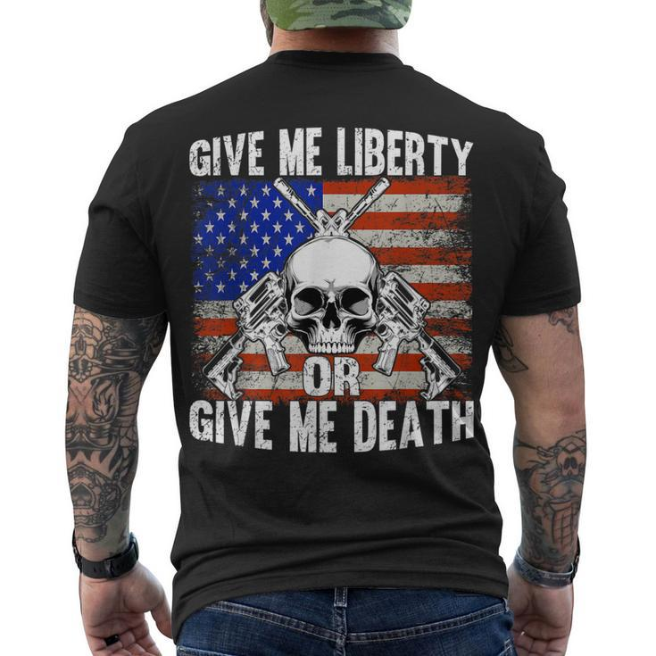 Ar-15 Give Me Liberty Or Give Me Death Skull - Ar15 Rifle Men's T-shirt Back Print