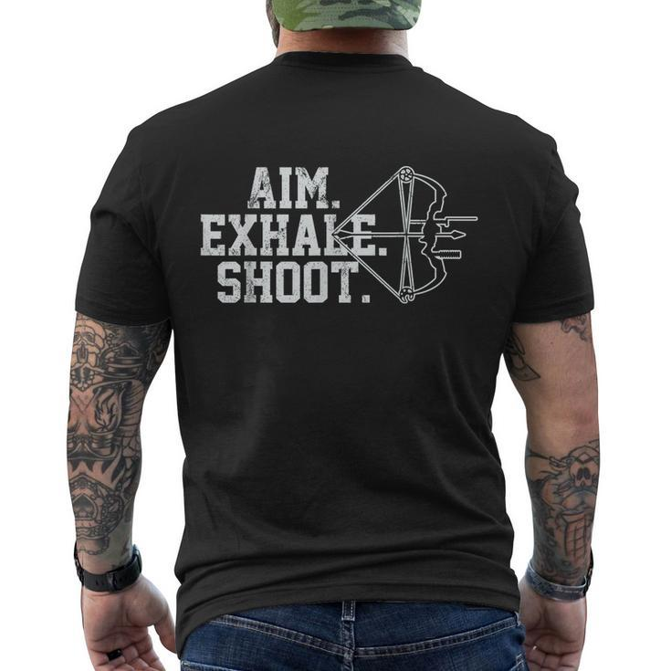 Archery Aim Exhale Shoot Bow Hunting Archer V2 Men's T-shirt Back Print