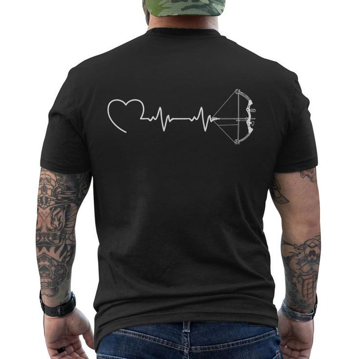Archery Heartbeat Archer Shoot Bow Arrow Bowman Aim Men's T-shirt Back Print