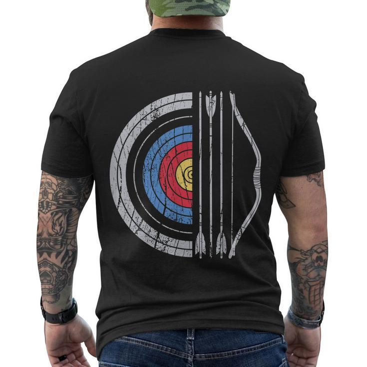 Archery Target Bow And Arrow Archer Retro Vintage Men's T-shirt Back Print