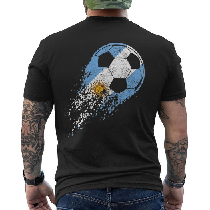 Argentina Soccer Argentinian Flag Pride Soccer Player Men's Back Print T-shirt