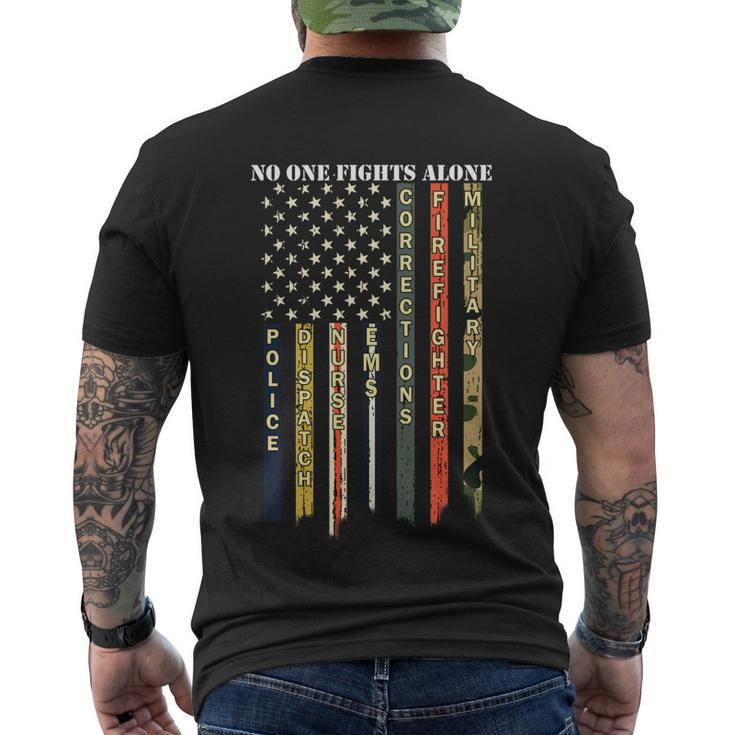 Army Gift No One Fights Alone Men's Crewneck Short Sleeve Back Print T-shirt