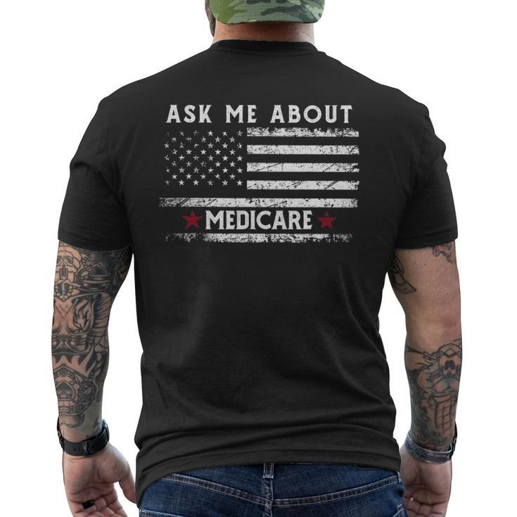 Ask Me About Medicare Health Insurance Consultant Agent Cool Men's Back Print T-shirt