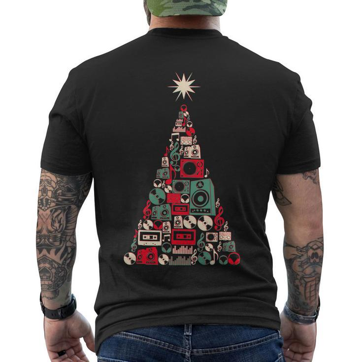 Audio Music Fan Christmas Tree Men's Crewneck Short Sleeve Back Print T-shirt