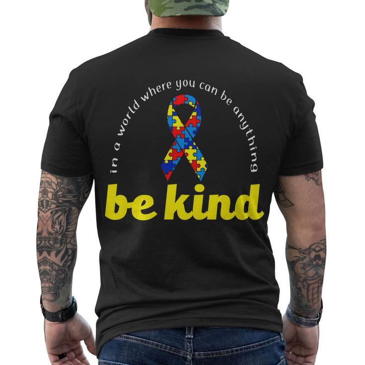 Autism Awareness Be Anything Be Kind Tshirt Men's Crewneck Short Sleeve Back Print T-shirt