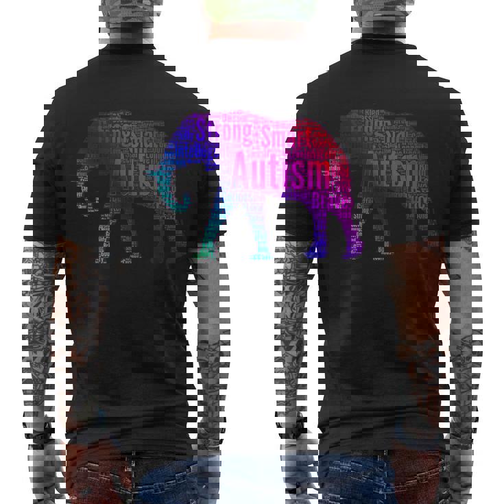 Autism Awareness Elephant Quotes Tshirt Men's Crewneck Short Sleeve Back Print T-shirt